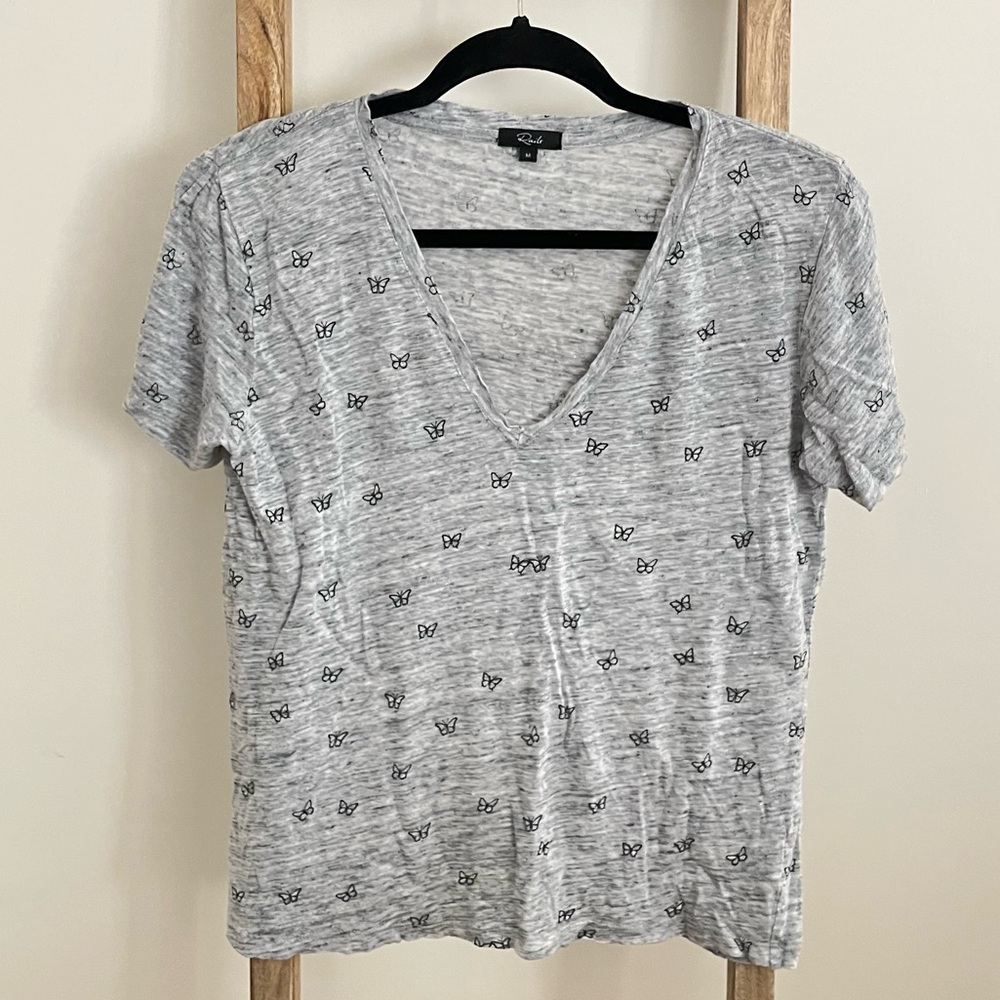 Rails Heather Grey Butterfly Shirt Women’s Size M